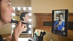 Make-up artist & volunteer Laura Hunt gives an online tutorial