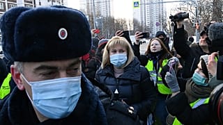 Alexei Navalny's lawyer Olga Mikhailova arrives to the Babushkinsky district court where he is charged with defaming a World War II veteran, in Moscow on February 5, 2021.