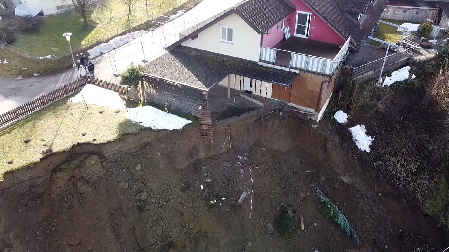Германия: оползень в Вангене 