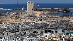 مشهد لانفجار مرفأ بيروت. 2020/08/19