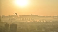 Smog over the Chinese city of Yantai.