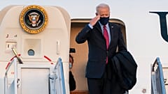President Joe Biden boards Air Force One at Andrews Air Force Base, Md., for a weekend trip to Wilmington, De., Friday, Jan. 5, 2021. 