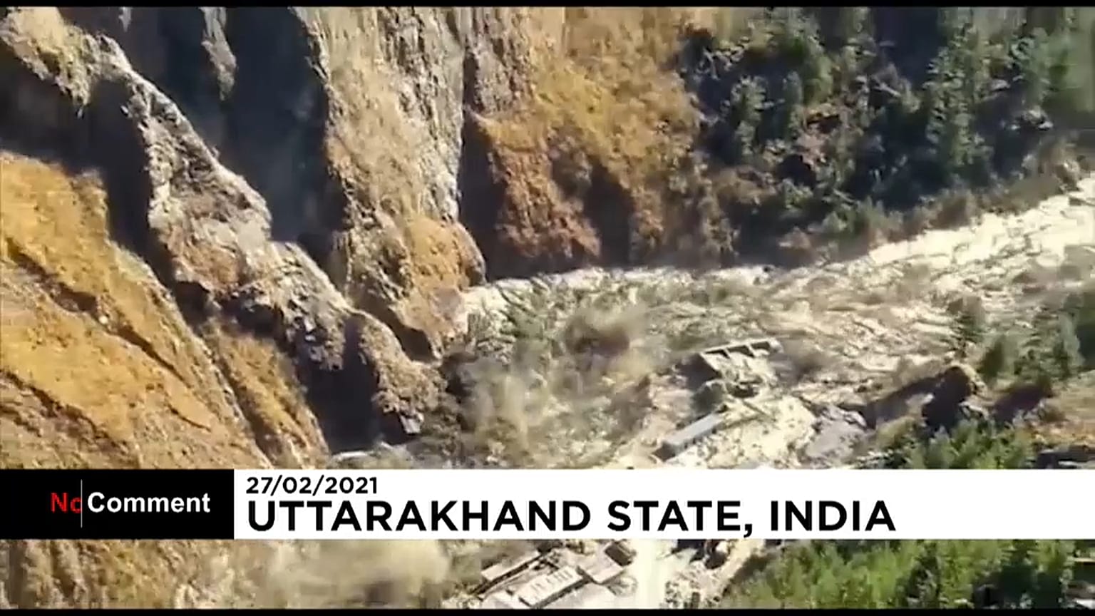 Breaking of a glacier in northern India