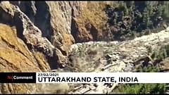 Breaking of a glacier in northern India