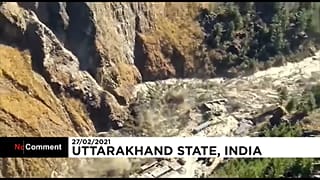 Breaking of a glacier in northern India