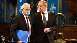 Sergei Lavrov, Russian Foreign Minister and Josep Borrell Fontelles.