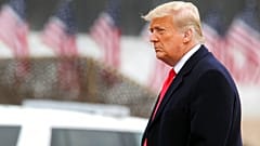 President Donald Trump arrives a section of the border wall near the Santa Ana Wildlife Refuge in Alamo,Texas on Tuesday, Jan.12, 2021