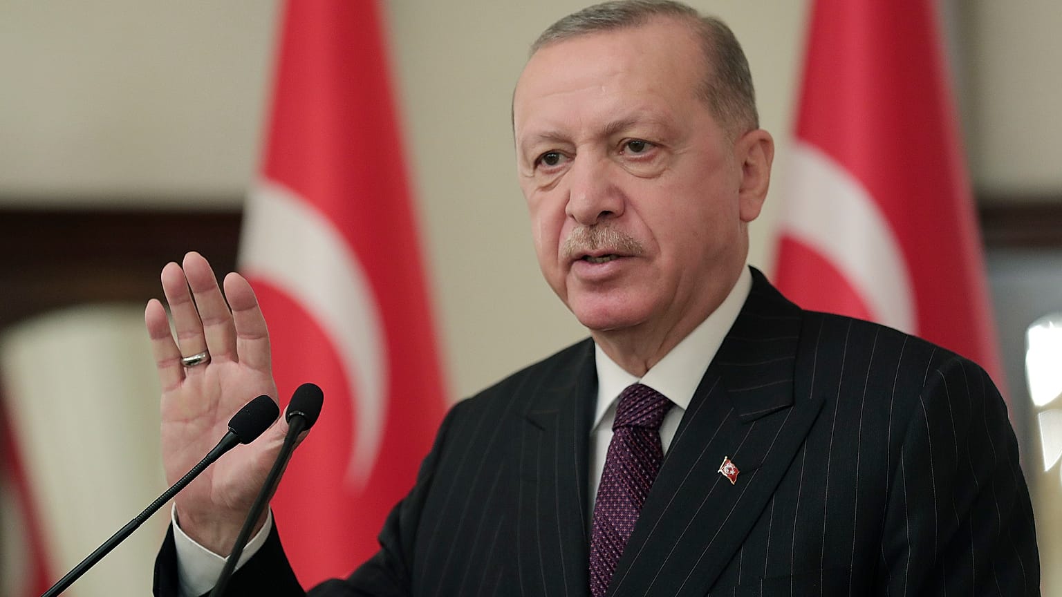 الرئيس التركي رجب طيب أردوغان في انقرة. 2021/01/12