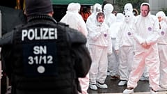 People protest against the COVID-19 policy of the federal government in Chemnitz, Germany, on Feb 06, 2021.