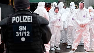 People protest against the COVID-19 policy of the federal government in Chemnitz, Germany, on Feb 06, 2021.