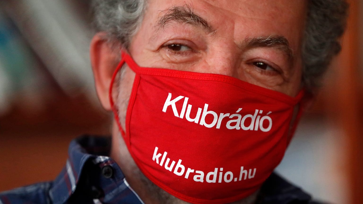 Andras Arato, Klubradio's director and CEO is seen in his office in Budapest, Tuesday, Feb. 9, 2021.