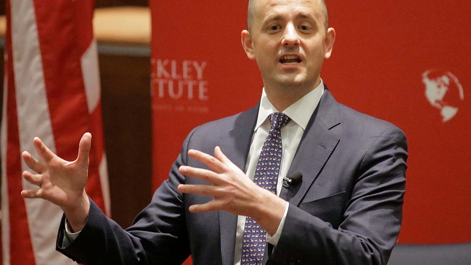 ARCHÍV: a múlt heti konferencia egyik szervezője, Evan McMullin 2016-ban egy kampányeseményen, Salt Lake City-ben