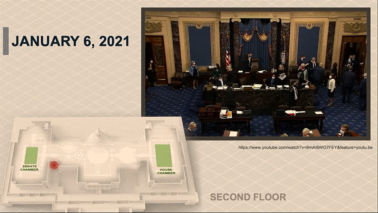 Senate on January 6 as it is being evacuated