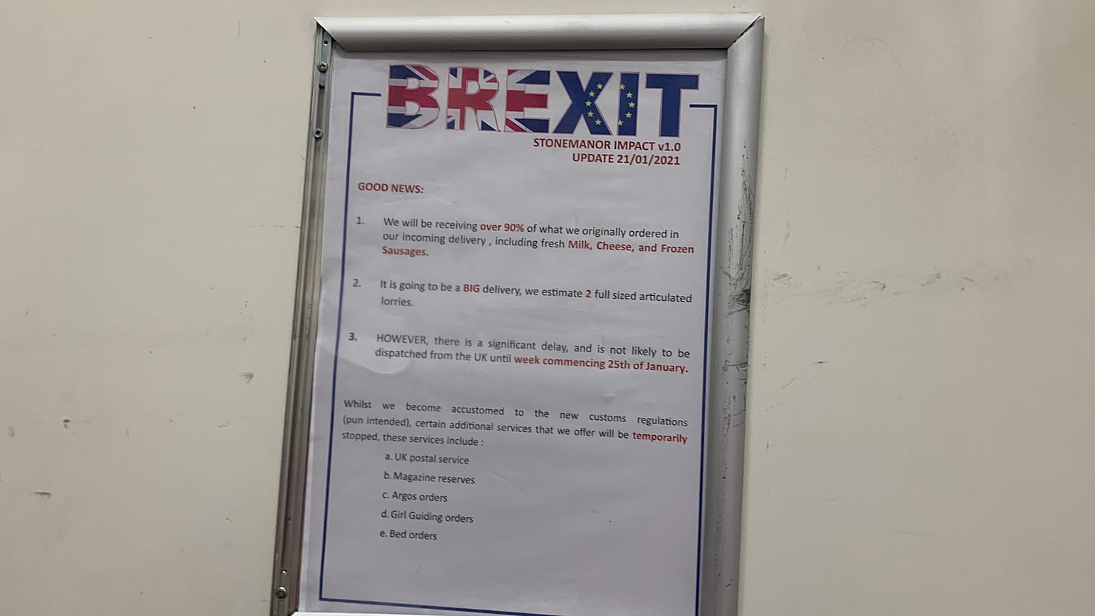 Post Brexit bureaucracy bites British store in Brussels
