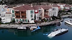 Auch im Hafen von Cesme verursachte der Wirbelsturm erheblichen Sachschaden