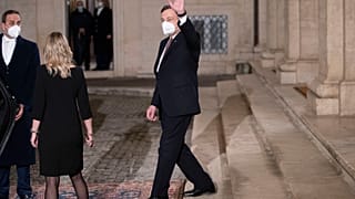 Mario Draghi nach einem Treffen mit Staatspräsident Sergio Mattarella