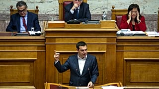 President of left-wing Syriza party Alexis Tsipras