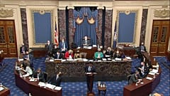 Closing arguments in the second impeachment trial of former President Donald Trump in the Senate at the U.S. Capitol in Washington, Saturday, Feb. 13, 2021.