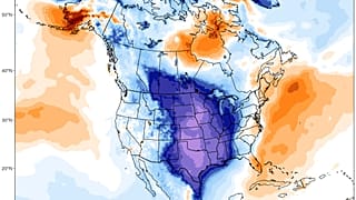Mapa de la ola de frío que invade Estados Unidos