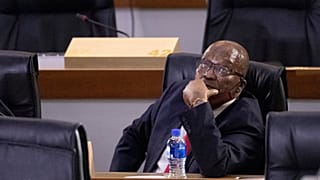 Jacob Zuma a vizsgálóbizottság tavaly novemberi meghallgatásán Johannesburgban