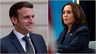 نائب الرئيس الأمريكي كامالا هاريس والرئيس الفرنسي إيمانويل ماكرون