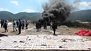 Quema de cocaína en Honduras