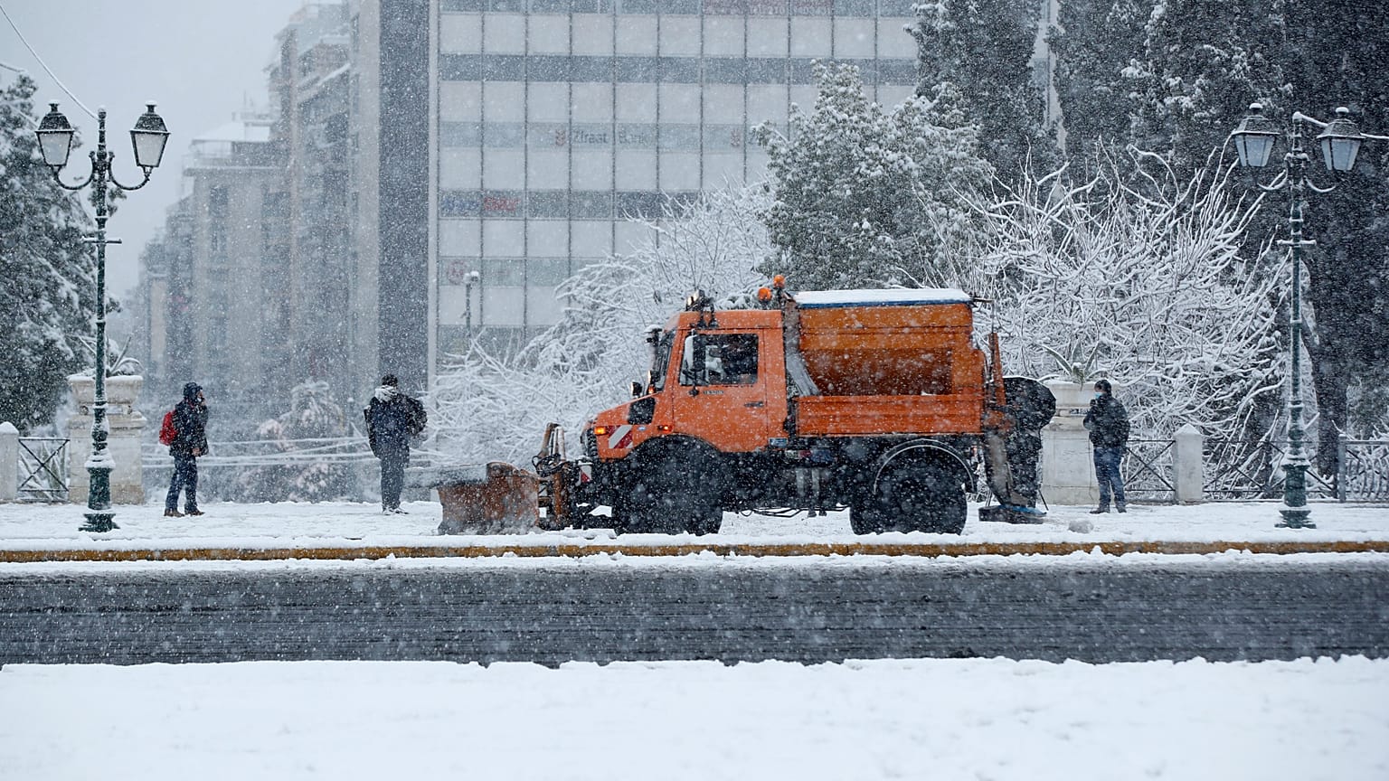 Athens center snow
