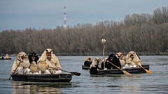Carnaval de los busós de Mohács en el río Danubio,  Hungría 23/2/2021