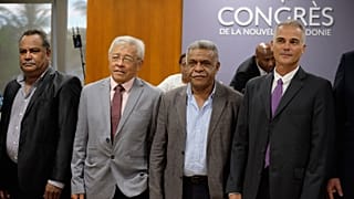 Membres du nouvel exécutif calédonien élus le 17 février 2021 à Nouméa.   