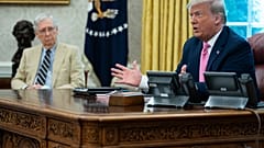 Senate Majority Leader Mitch McConnell  and  Donald Trump 