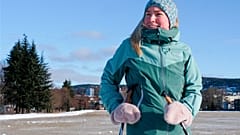 Skiläuferin in Oslo