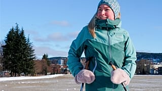 Skiläuferin in Oslo