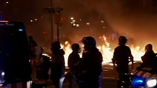 Protesta en Barcelona contra la detención de Pablo Hasél