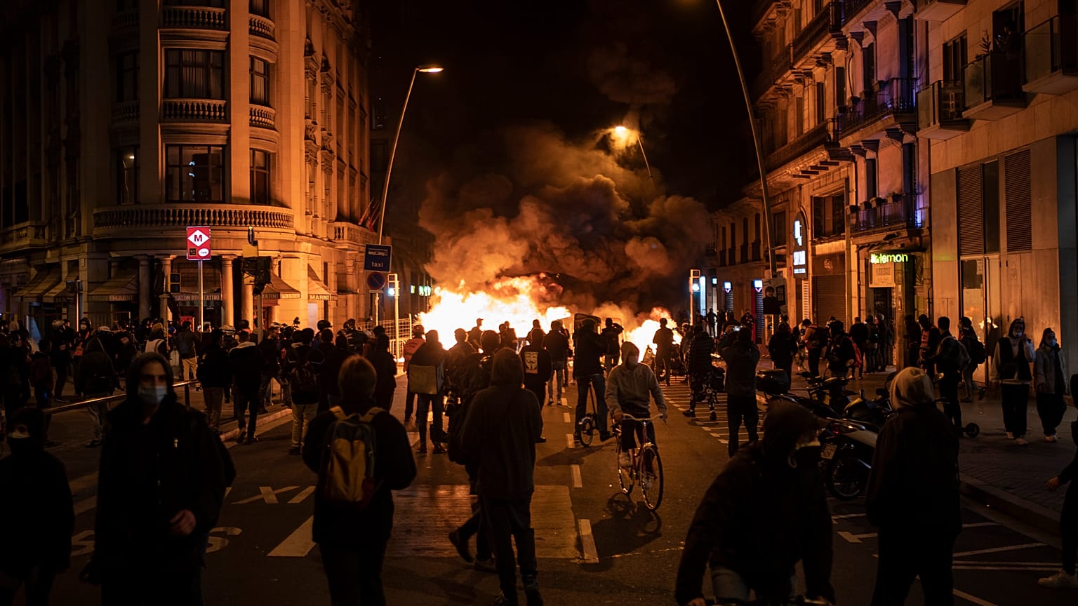 Акция протеста в Барселоне