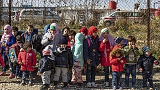 Archives : enfants orphelins dans le camp de prisonniers d'Al-Hol (nord-est de la Syrie), le 25/01/2020.