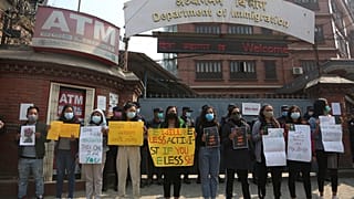 Hundreds of women in Nepal are protesting against a new travel ban.