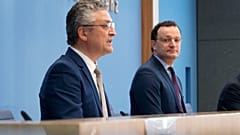 RKI-Chef Wieler und Gesundheitsminister Spahn heute beim Corona-Briefing.