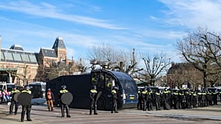 Riot police were deployed in Amsterdam and across the Netherlands following violence last month
