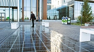 These solar panels are partially made from waste