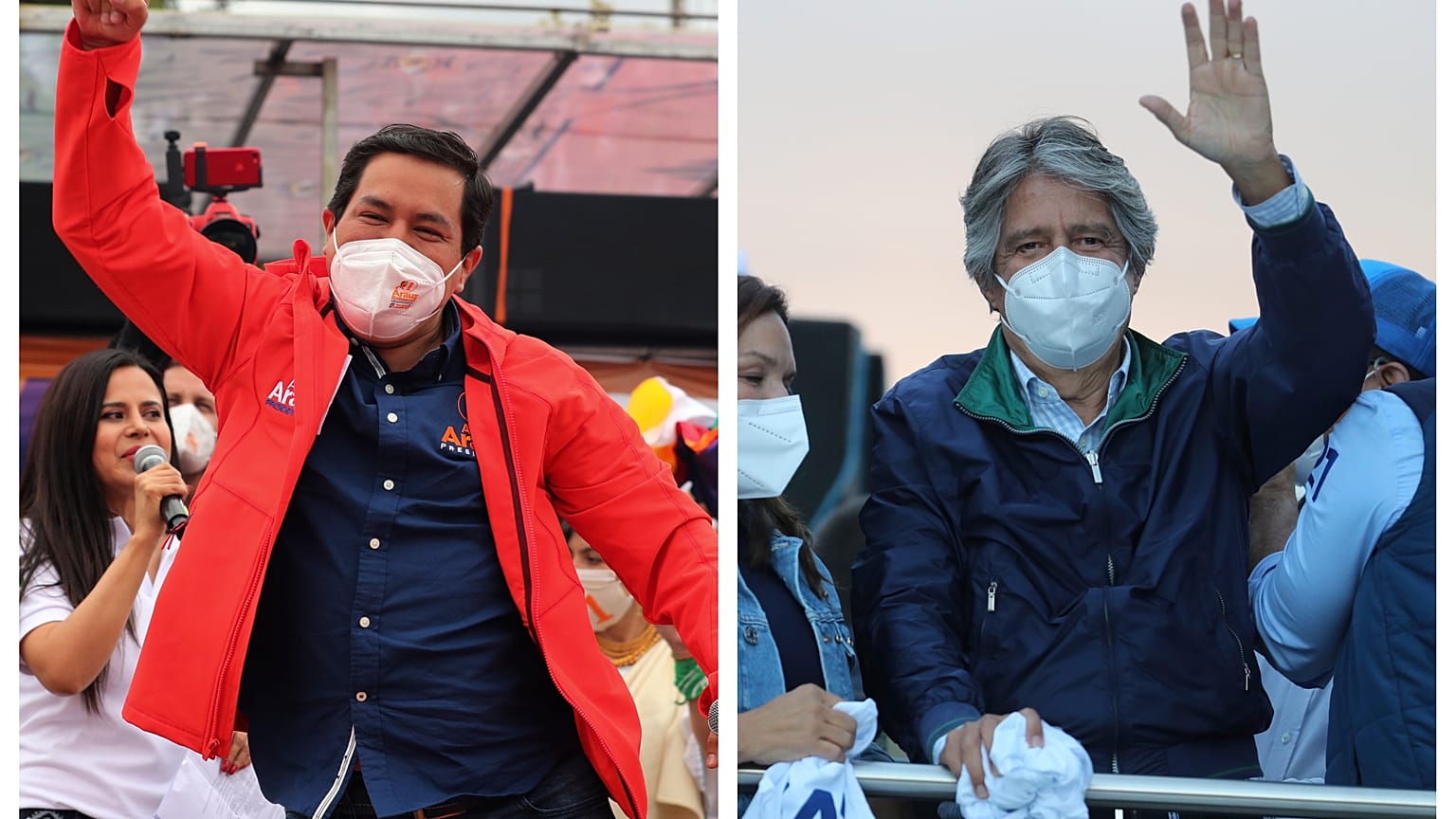 Los candidatos Arauz y Lasso a las elecciones presidenciales en Ecuador
