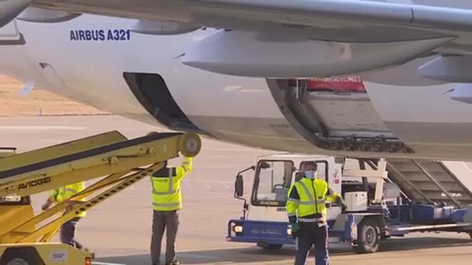 Belgrade, 21st February 2021 - Various of plane on tarmac 