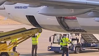 Belgrade, 21st February 2021 - Various of plane on tarmac