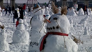 ویدئو؛ ساخت صدها آدم‌برفی در لهستان برای کمک به کودک بیمار ۲۱ ماهه 