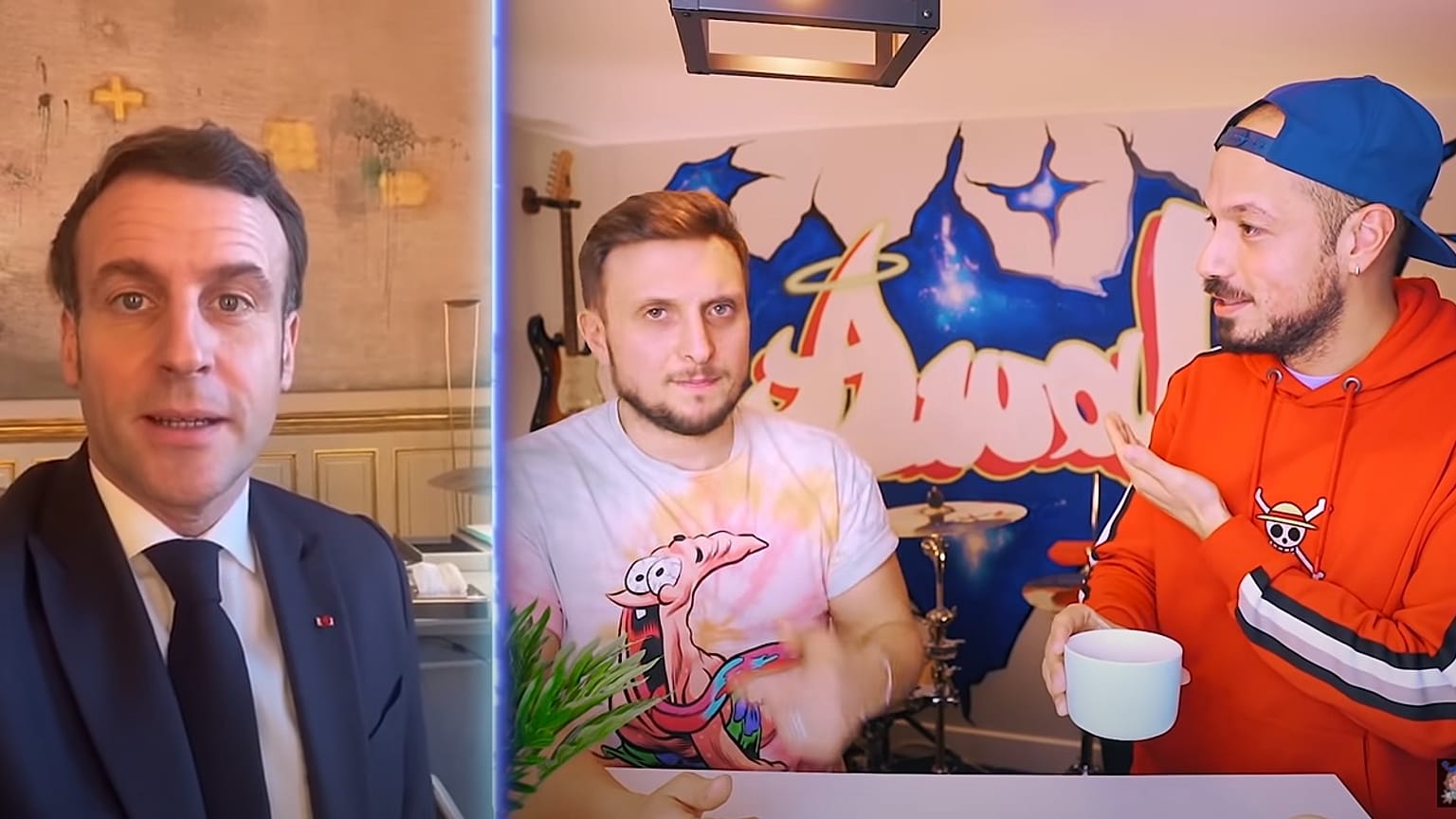 Capture d'écran de la vidéo "Le PRÉSIDENT DE LA RÉPUBLIQUE nous lance un défi. Voilà. Dinguerie ? Oui." sur la chaîne Youtube Mcfly et Carlito