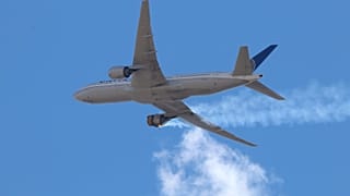 United Airlines Flight 328 approaching Denver International Airport, after experiencing "a right-engine failure" shortly after takeoff from Denver.
