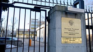 The exterior of the Russian Embassy in Stockholm, Sweden.