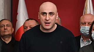 نيكا ميليا، أحد قادة الحركة الوطنية المتحدة المنفية التي يتزعمها الرئيس السابق ميخائيل ساكاشفيلي.