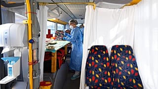 Mobiles Impfzentrum in Sachsen