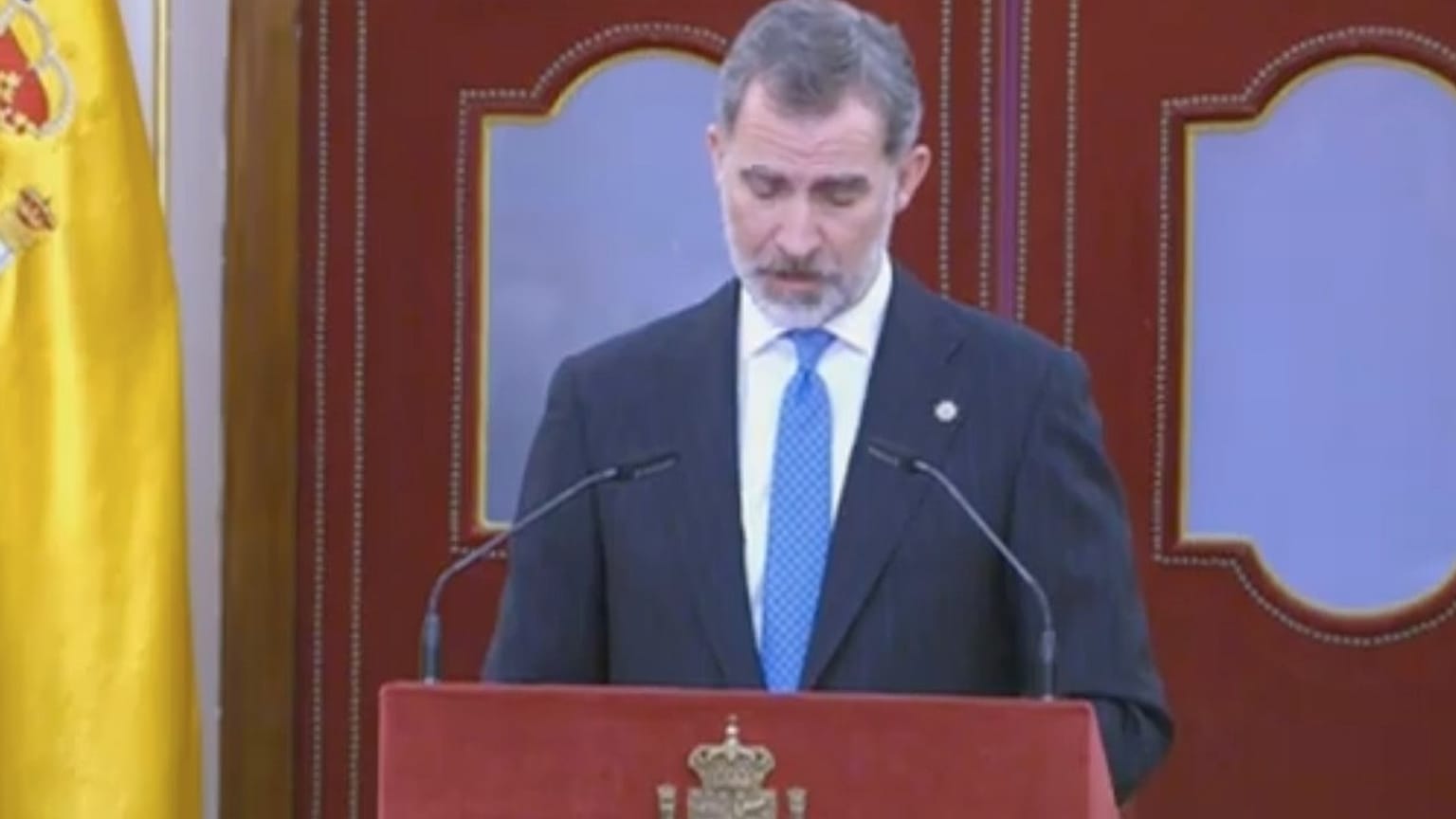 Captura de pantalla del discurso del rey Felipe VI