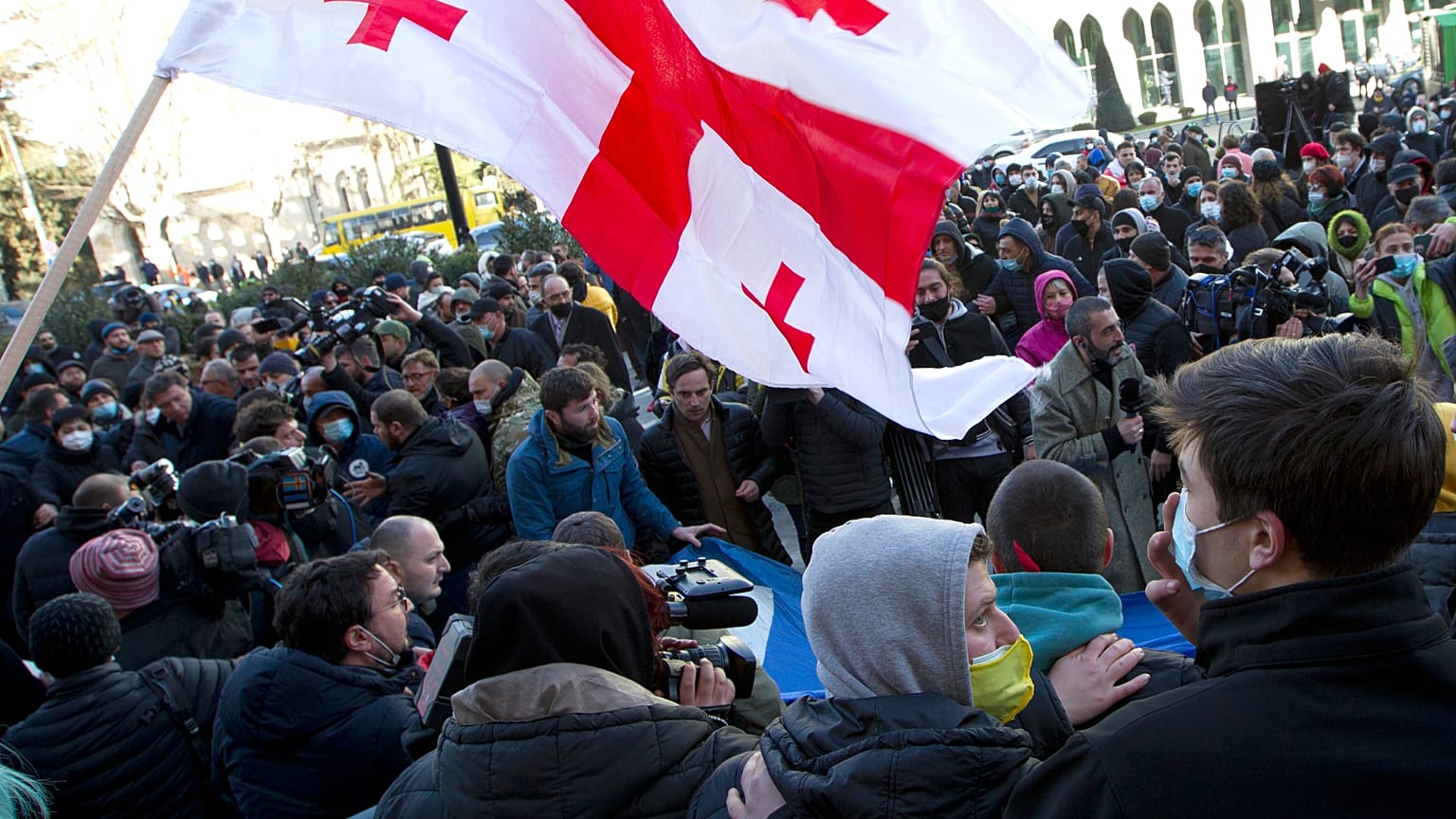 протесты в Тбилиси - 23 февраля 2021 г.